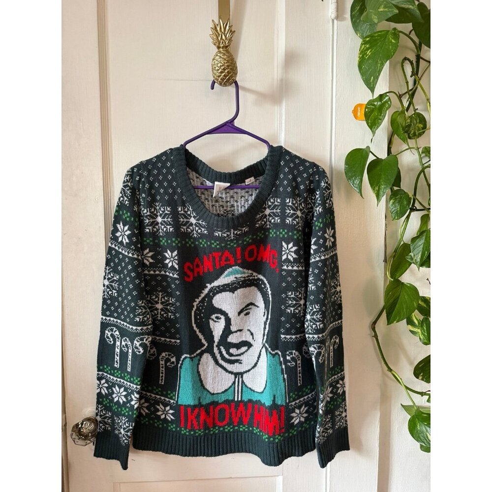 ELF size medium Santa OMG I know him sweater